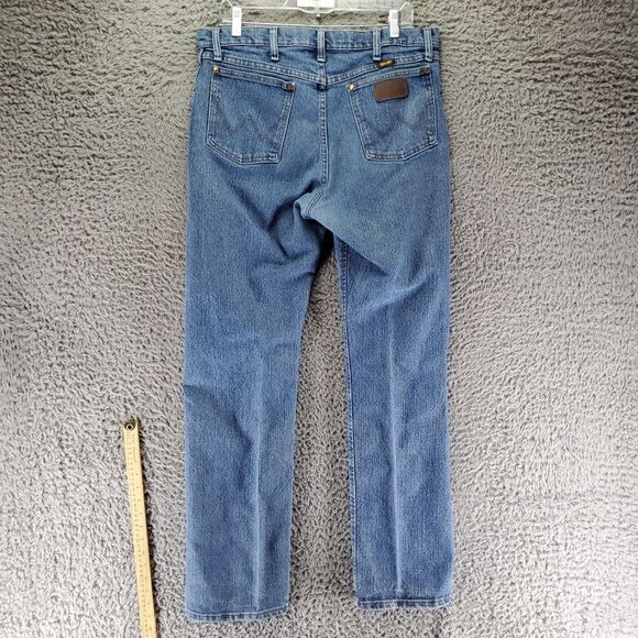 Wrangler Jeans Mens 34x34 Blue Advanced Comfort Regular Fit Stretch Denim *Read* - Picture 1 of 11